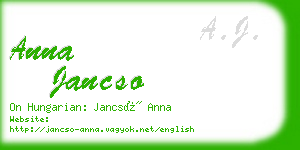 anna jancso business card